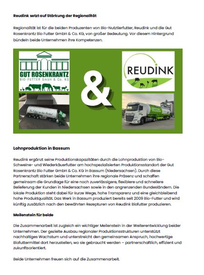 Reudink setzt auf St&auml;rkung der Regionalit&auml;t